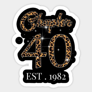 Chapter 40 Est. 1982 leopard Pattern Sticker